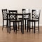 Baxton Studio Nicolette Modern and Contemporary Transitional Dark Brown Finished Wood 5-Piece Pub Set 176-11421-9776-Zoro - alternate 6
